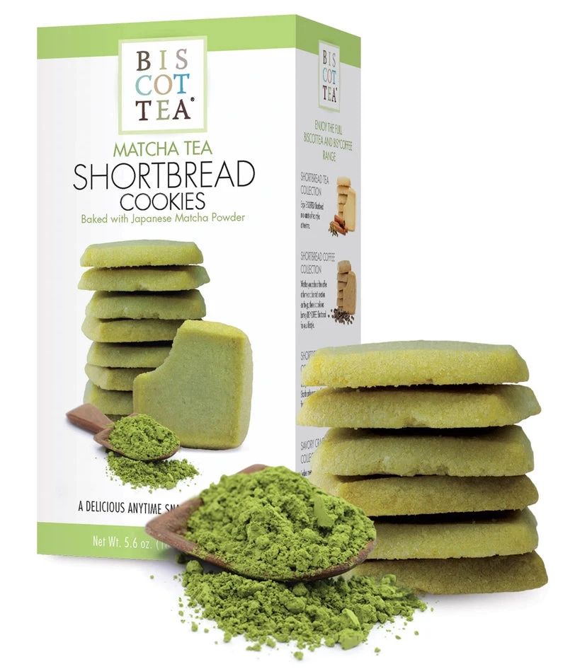 Biscottea, Matcha Shortbread, 5.6 Oz Box 3 Biscottea, Matcha Shortbread, 5.6 Oz Box