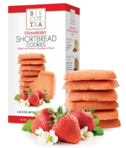 Biscottea, Strawberry Shortbread, 5.6 Oz Box