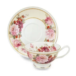 Strawberry Cream Peony Cup & Saucer