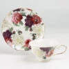 Burgundy Peony Cup & Saucer