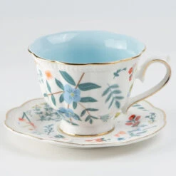 Blue Leaf Cup & Saucer