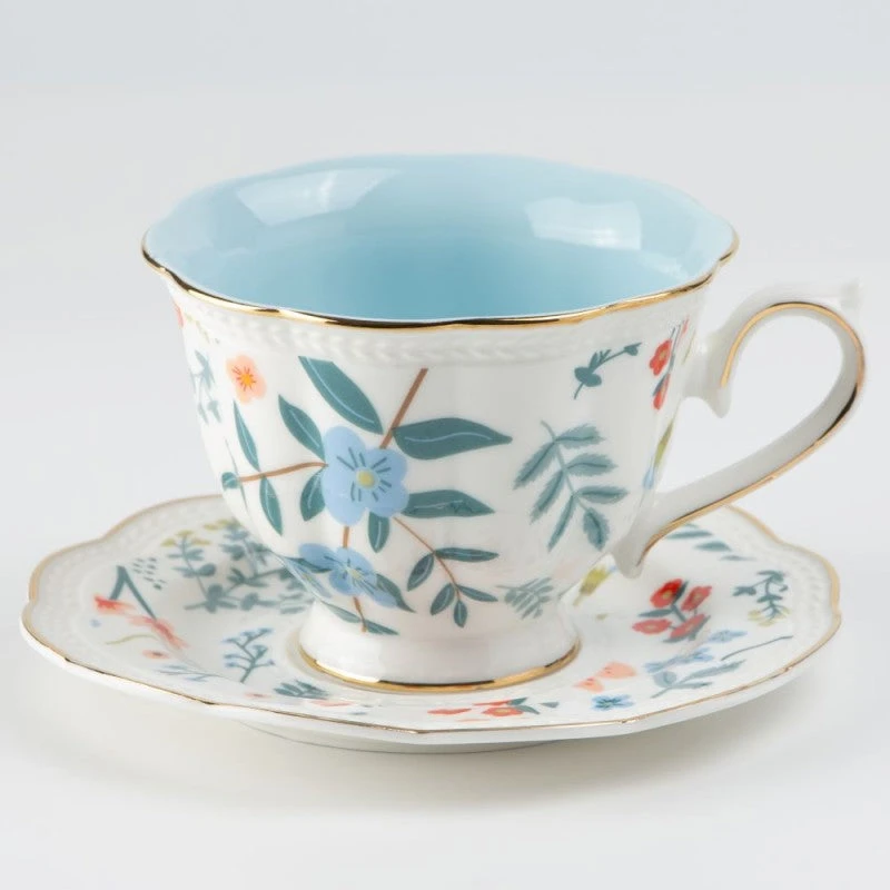Blue Leaf Cup & Saucer 3 Blue Leaf Cup & Saucer
