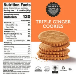 Triple Ginger Moravian Cookies, 9oz Box -Simpson & Vail Store F2192 1