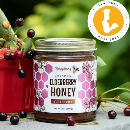 HoneyGramz Elderberry Creamed Honey 6oz Jar 4 HoneyGramz Elderberry Creamed Honey 6oz Jar - Image 2