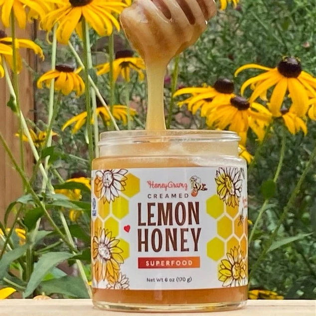 HoneyGramz Lemon Creamed Honey 6oz Jar 4 HoneyGramz Lemon Creamed Honey 6oz Jar - Image 2