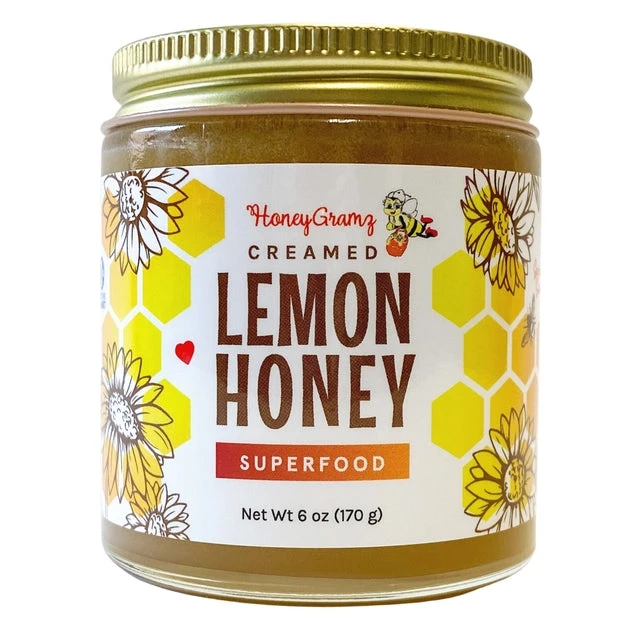 HoneyGramz Lemon Creamed Honey 6oz Jar 3 HoneyGramz Lemon Creamed Honey 6oz Jar