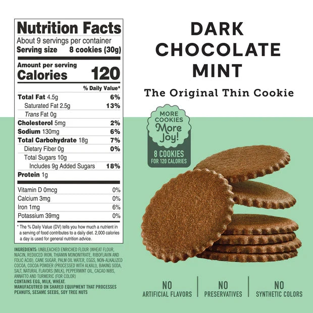 Dark Chocolate Mint Moravian Cookies 9oz Box 4 Dark Chocolate Mint Moravian Cookies 9oz Box - Image 2