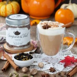Pumpkin Spice Black Tea - WS -Simpson & Vail Store Pumpkin Spice Tea Latte 1