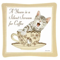 Spiced Mug Mats -Simpson & Vail Store SMM Cat Yawn