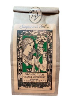 Tulsi Orange Cranberry Ginger Organic Herbal Tisane -Simpson & Vail Store orgtulsiorangecranberrygingeredit