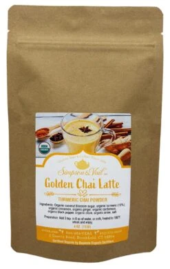 Golden Milk Chai Latte - Organic - Turmeric Chai Powder, 4oz Pkg